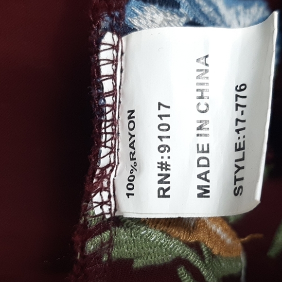 Size S ๐
บboho Peasant Blouse Tunic Rayon Embroidery SOLITAIRE - Picture 9 of 14